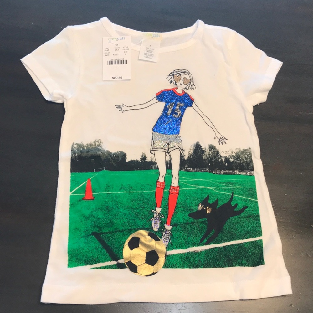 NWT J. Crew Crewcuts Glitter Soccer Shirt